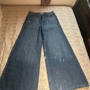 Rewash Dark Blue Wide-Leg Women's Jeans